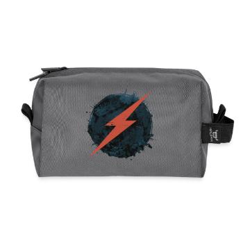 Liberté numérique - Art rétro du futur - Trousse de toilette en tissu recyclé - anthracite - Devant