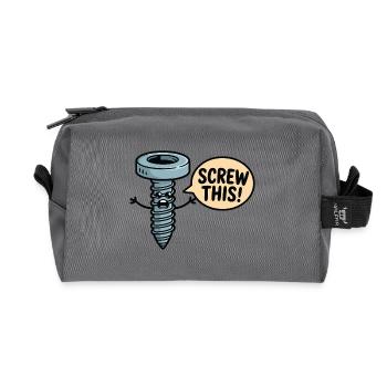 Au diable ce personnage de dessin animé qui se fait oublier - Trousse de toilette en tissu recyclé - anthracite - Devant