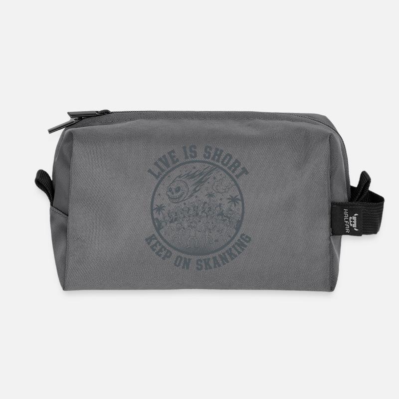 Live is short Keep on Skanking - Recycled Toiletry Zip Bag - anthracite