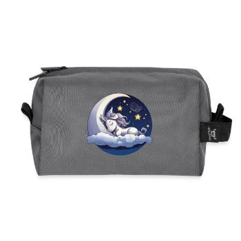 Moondream Unicorn on Cloud - Recycled Toiletry Zip Bag - anthracite - Front