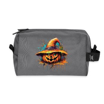 Golden Pumpkin Halloween Splash - Recycled Toiletry Zip Bag - anthracite - Front