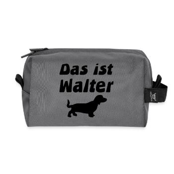 Dackel - Recycelte Kulturtasche - Anthrazit - Vorne
