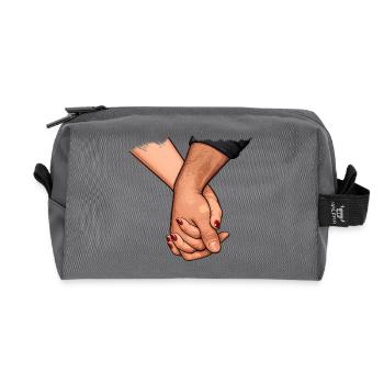 Händchenhalten Verbundene Nähe - Recycelte Kulturtasche - Anthrazit - Vorne