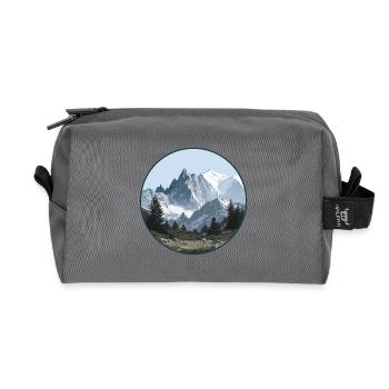 Mont Blanc mountain landscape - Recycled Toiletry Zip Bag - anthracite - Front