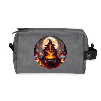 Moonlit Witch's Cauldron - Recycled Toiletry Zip Bag - anthracite - Front