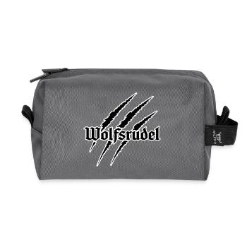Wolf Claw Gothic Font Logo - Recycled Toiletry Zip Bag - anthracite - Front