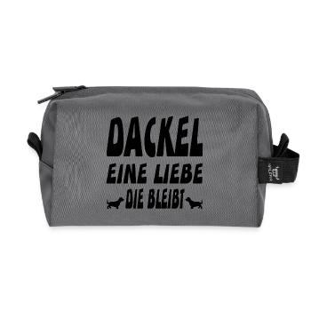 Dackel - Recycelte Kulturtasche - Anthrazit - Vorne