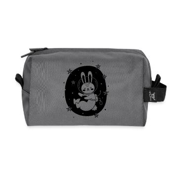 Hop to the Moon - Recycled Toiletry Zip Bag - anthracite - Front