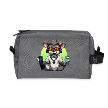 Gamer Koala mit Headset - Recycelte Kulturtasche - Anthrazit - Vorne