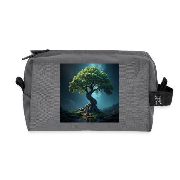 Bunter Baum des Lebens. - Recycelte Kulturtasche - Anthrazit - Vorne