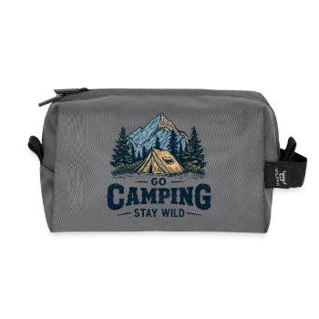 Camping Abenteuer Spruch Go Camping Stay Wild Camp - Recycelte Kulturtasche - Anthrazit - Vorne