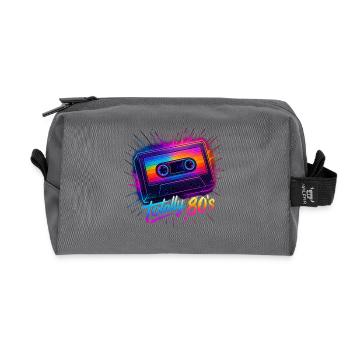 Style 80s Retro Party Outfit 80s - Recycled Toiletry Zip Bag - anthracite - Front