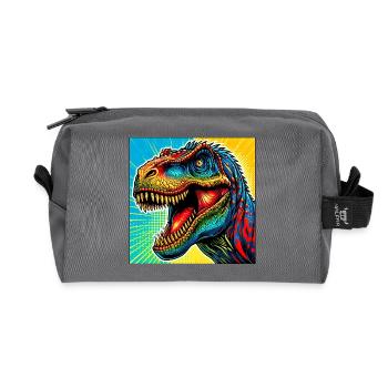 Dinosaurier - Recycelte Kulturtasche - Anthrazit - Vorne