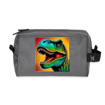 Dinosaurier - Recycelte Kulturtasche - Anthrazit - Vorne