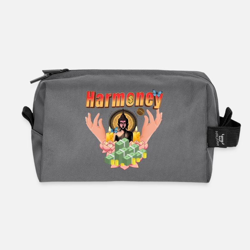 Harmoney Buddha Luck – Peace & Love-Reihe - Recycelte Kulturtasche - Anthrazit
