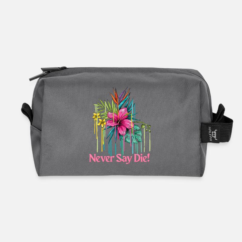 Never Say Die T-Shirt | Motivations-Tee - Recycelte Kulturtasche - Anthrazit