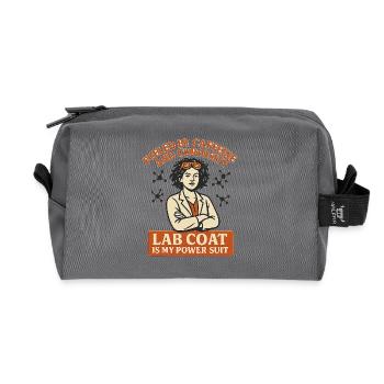 Lab Coat Power-Suit Coffee - Recycled Toiletry Zip Bag - anthracite - Front