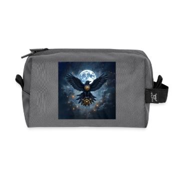 Corbeau Sidéréal avec gouvernail lunaire - Trousse de toilette en tissu recyclé - anthracite - Devant