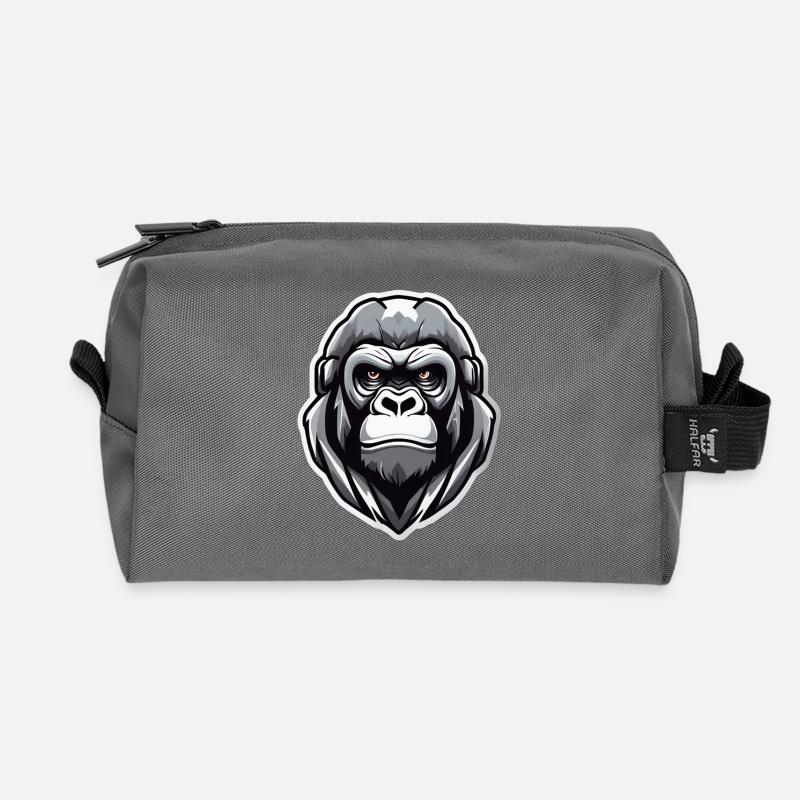 Gorilla-Krieger-Grafik - Recycelte Kulturtasche - Anthrazit