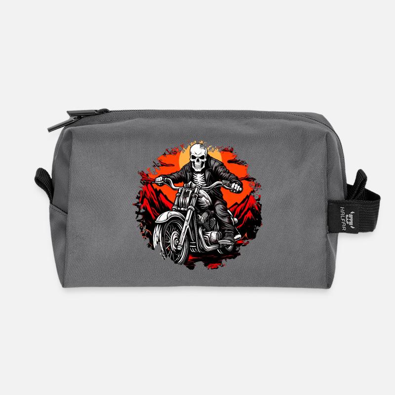 Motorrad Skelette - Recycelte Kulturtasche - Anthrazit