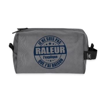 Je ne suis pas râleur j’explique que j’ai raison - Trousse de toilette en tissu recyclé - anthracite - Devant