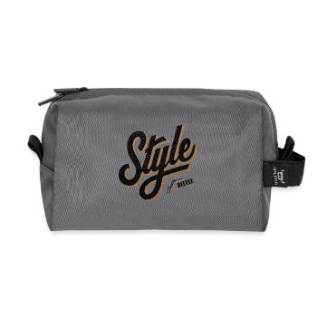 Retro Style Deluxe Schriftzug - Recycelte Kulturtasche - Anthrazit - Vorne