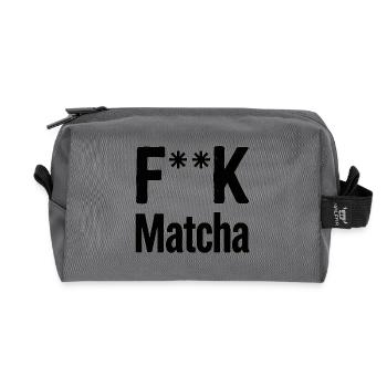 F**K Matcha Attitude - Recycled Toiletry Zip Bag - anthracite - Front