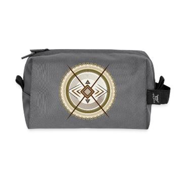Geometrisches Tribal-Mandala Emblem - Recycelte Kulturtasche - Anthrazit - Vorne