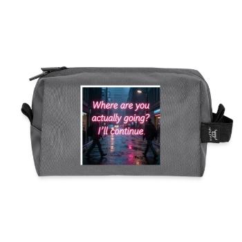 Neon Rain Street Zitat - Recycelte Kulturtasche - Anthrazit - Vorne
