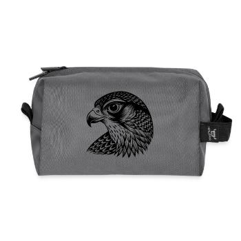 Falcon head - Recycled Toiletry Zip Bag - anthracite - Front