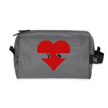 L’amour demande du travail Lien fort Ensemble Chemise - Trousse de toilette en tissu recyclé - anthracite - Devant