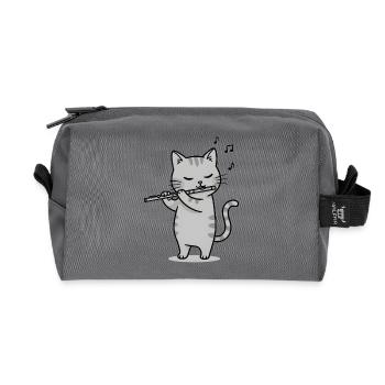 Musikalische Katze schenkt Musik Katzen - Recycelte Kulturtasche - Anthrazit - Vorne