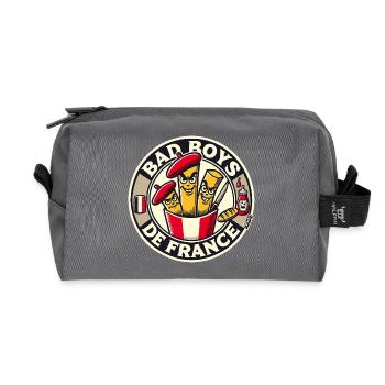 French Fry Beret Trio Design - Recycled Toiletry Zip Bag - anthracite - Front