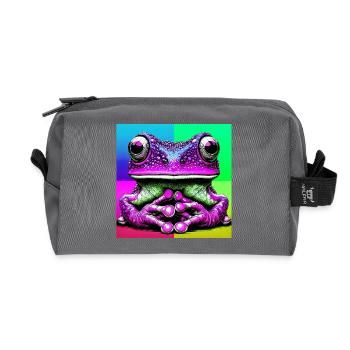 frog - Recycled Toiletry Zip Bag - anthracite - Front