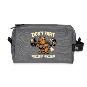 Lustiges Gym Capybara - Don't Fart - Gewichtheben - Recycelte Kulturtasche - Anthrazit - Vorne
