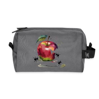 Colorful apple with ants - Recycled Toiletry Zip Bag - anthracite - Front