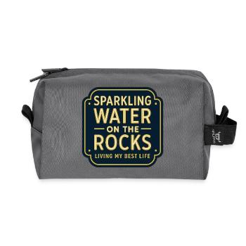 Sparkling water on rocks neon - Recycled Toiletry Zip Bag - anthracite - Front