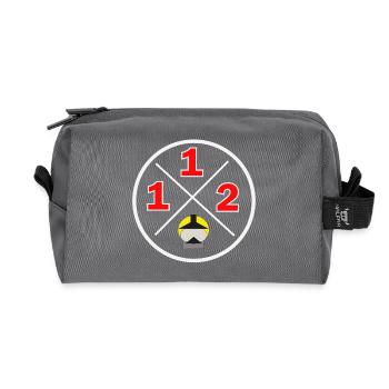 112- Logo du district - Pompiers - Trousse de toilette en tissu recyclé - anthracite - Devant