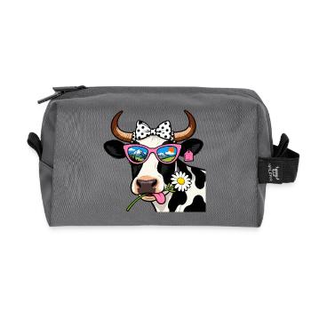 Cow Nature Goggles Mountains - Recycled Toiletry Zip Bag - anthracite - Front