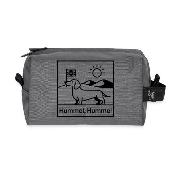 dackel hummel hummel - Recycelte Kulturtasche - Anthrazit - Vorne