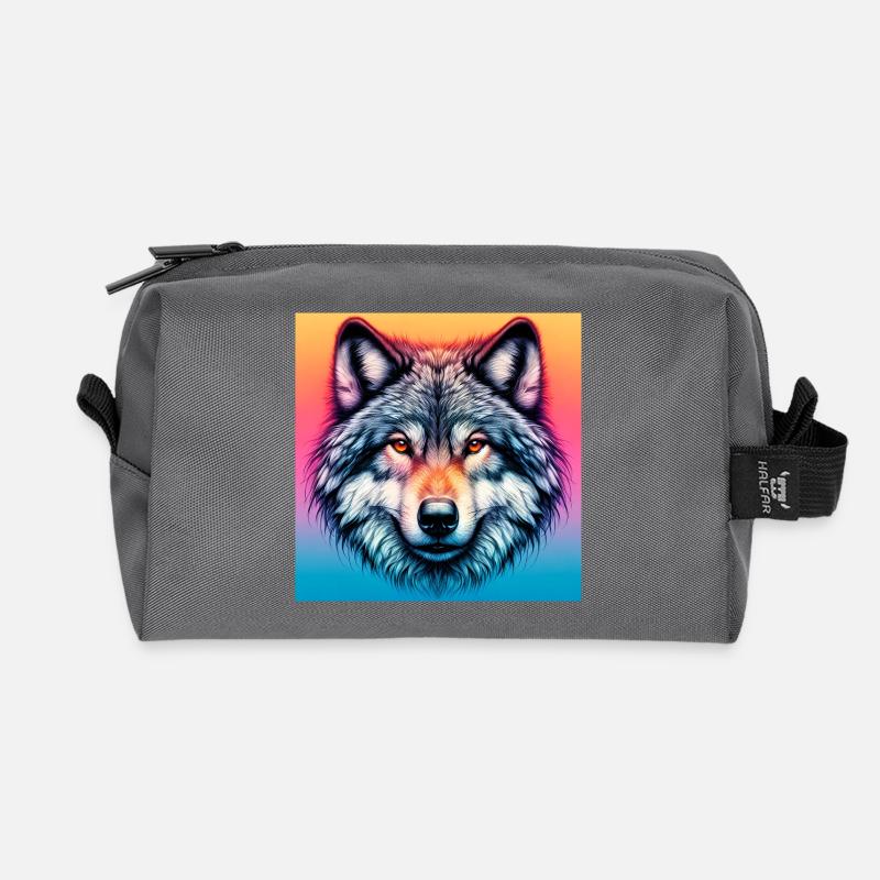 Wolf - Recycled Toiletry Zip Bag - anthracite