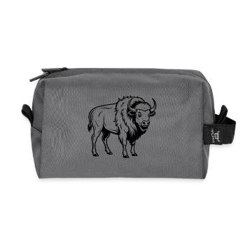 Bison d’Amérique - Trousse de toilette en tissu recyclé - anthracite - Devant