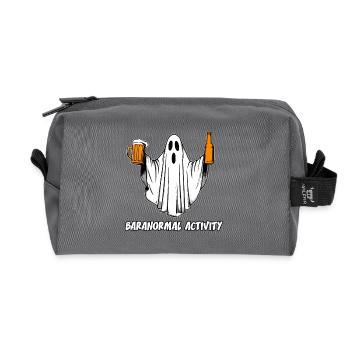 Baranormal Activity - Beer and Ghost Humor - Recycled Toiletry Zip Bag - anthracite - Front