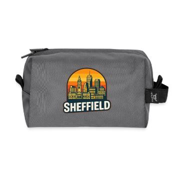 Sheffield Steel City Skyline Retro Sonnenuntergangskunst - Recycelte Kulturtasche - Anthrazit - Vorne