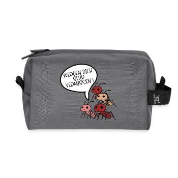 Abschiedsgeschenk Team Ameise - Recycelte Kulturtasche - Anthrazit - Vorne