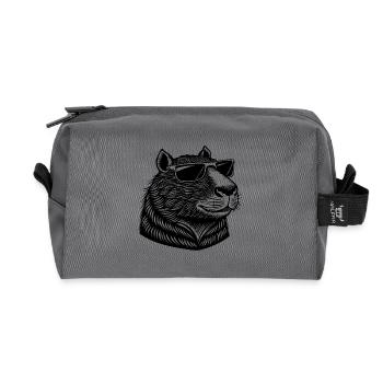 Capybara avec des lunettes de soleil - Trousse de toilette en tissu recyclé - anthracite - Devant