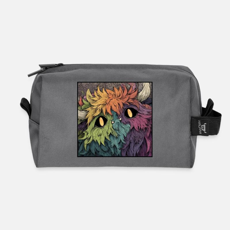 Regenbogenmonster Farbenspiel - Recycelte Kulturtasche - Anthrazit