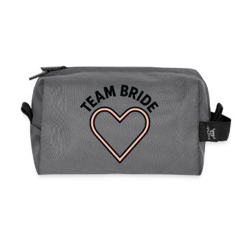 Team Bride Heart Pink Junggesellinnenabschied Hochzeit - Recycelte Kulturtasche - Anthrazit - Vorne
