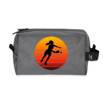 Pickleball athlete design for pickleball game fans - Recycled Toiletry Zip Bag - anthracite - Front