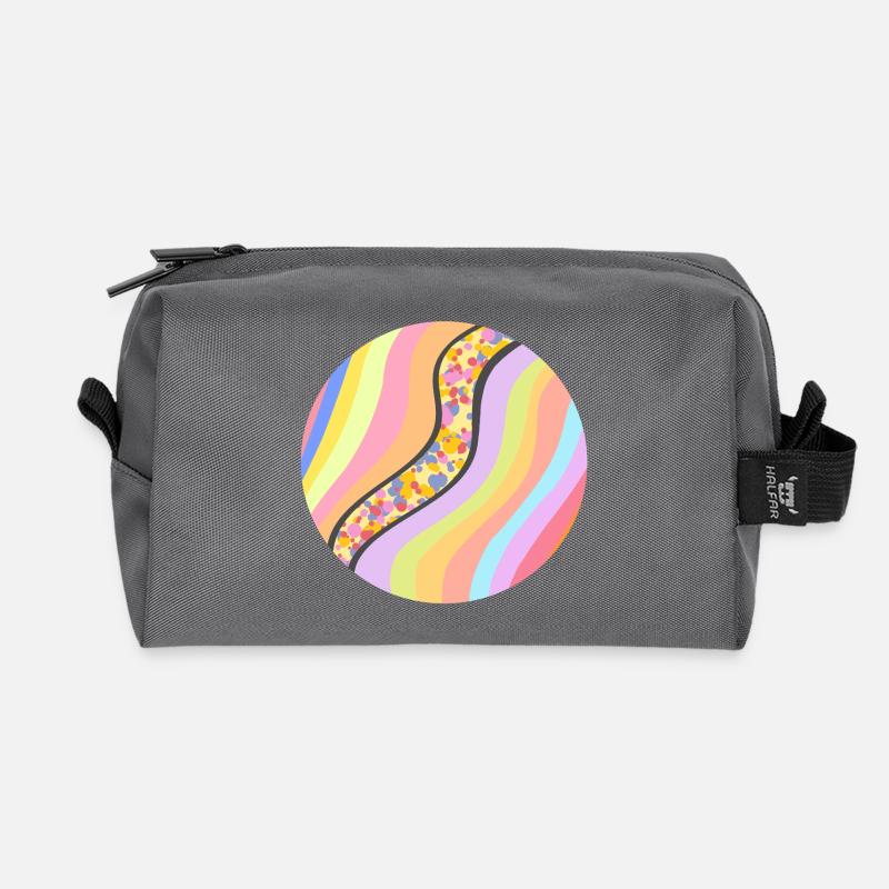 Joyful stream - Recycled Toiletry Zip Bag - anthracite